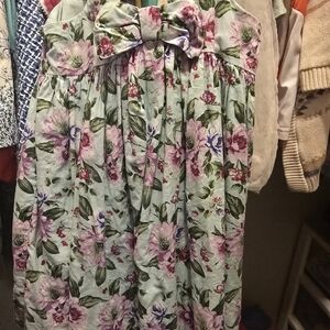 Janie and Jack Floral Mint Dress with Bow